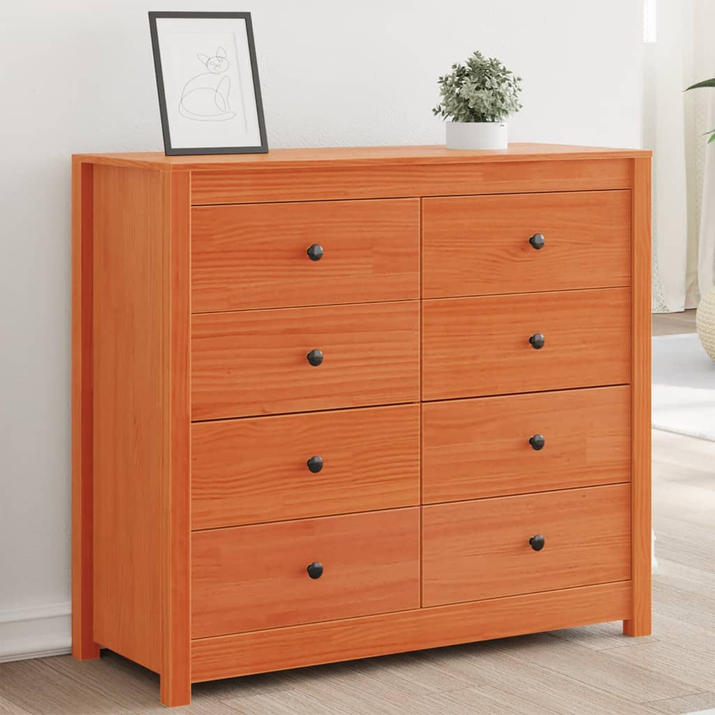 Sideboard Wax Brown 100 x 40 x 90 cm Solid Pine Wood