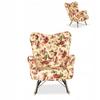 Скандинавское кресло-ушастик Luna Print качалка на полозьях Family Meble розы анг