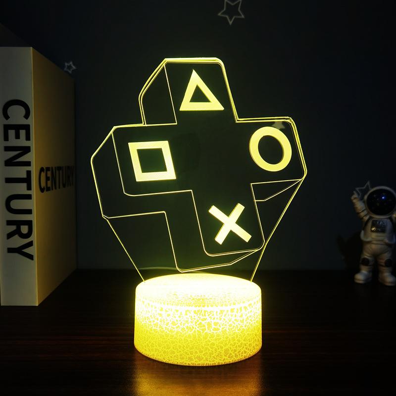 3D Визуальный Игровой Орнамент Свет Атмосферный Свет для Киберспорта 3D Ночник Декоративный Свет в Виде Геймпада