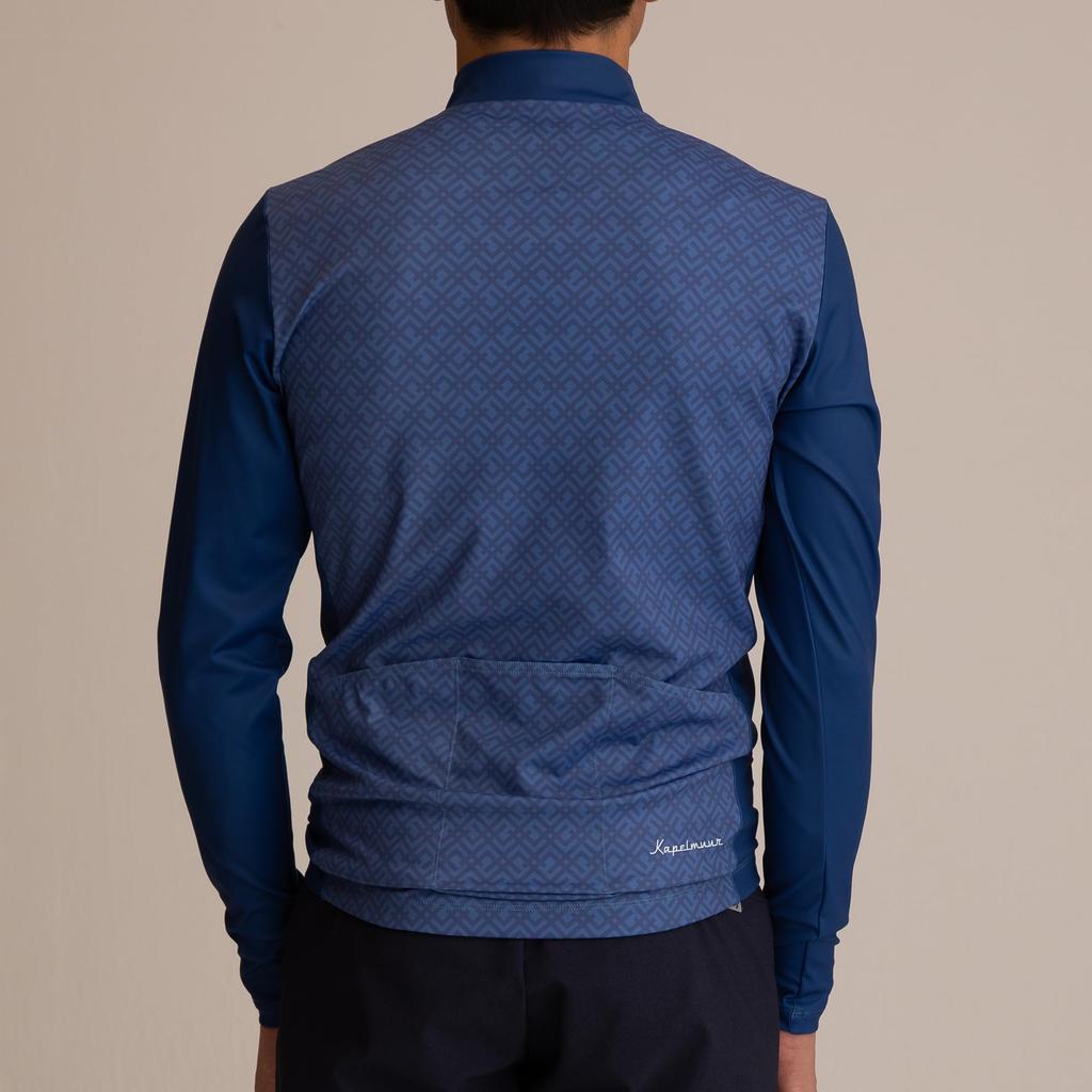 Джерси Kapelmuur Warm Cycling Chevron, Синий, Осень/Зима (10°C-15°C)