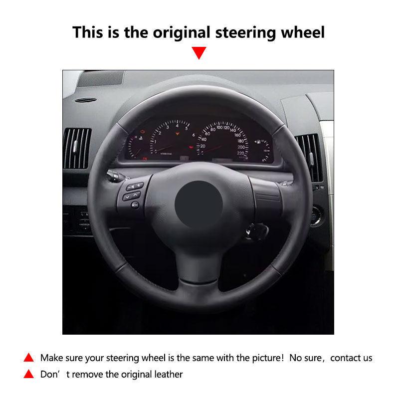 Hand-stitched Microfiber Leather Car Steering Wheel Cover Trim for Toyota Corolla 2003-2006 Caldina RAV4 Scion tC xA xB
