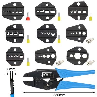 1 шт. HS обжимные клещи, плоскогубцы, штампы, вилка, изоляция трубки, неизолированный флаг, клеммы для коаксиального кабеля, сменные обжимные YEFYM