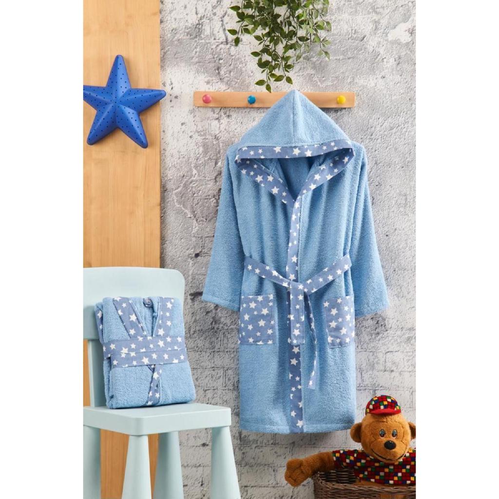Children's Bathrobe Hooded Bathrobe 100% Cotton Baby Bathrobe Embroidered Robe Hooded Girl's Boy's Bathrobe