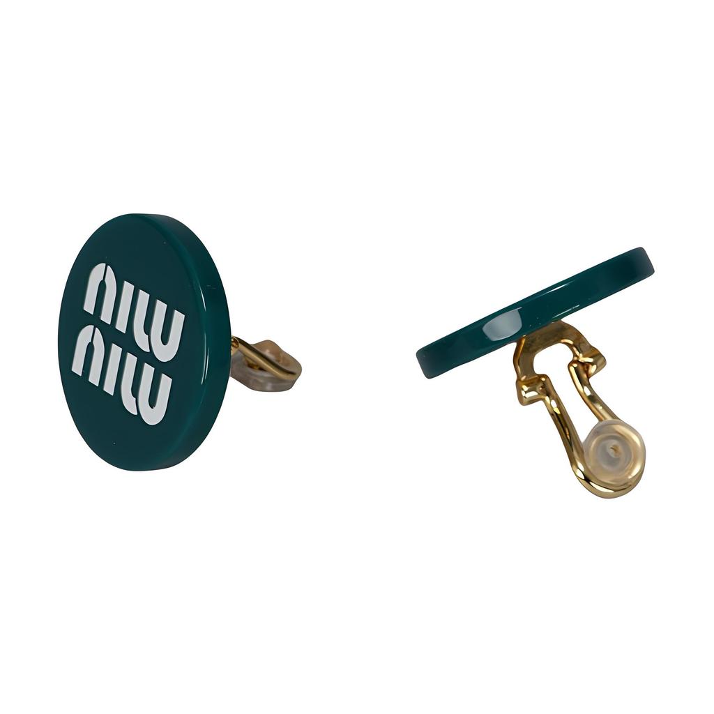 Miu Miu Original Design Acrylic Metal Earrings Women Earrings Green 105194493
