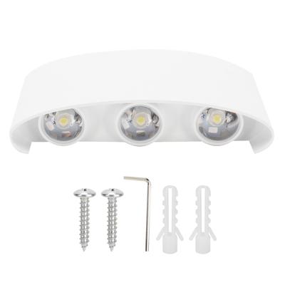 6LED 6Вт Настенный светильник Инновационный настенный светильник вверх-вниз IP65 Водонепроницаемый AC85-265В Белый свет