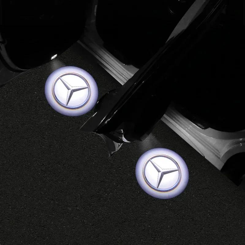 Автомобильная наклейка Для Mercedes Benz 2 шт. HD Автомобильный светодиодный проектор на дверь Для Mercedes Benz W164 X164 W208 W209 R171 R172 C199 W240 W21