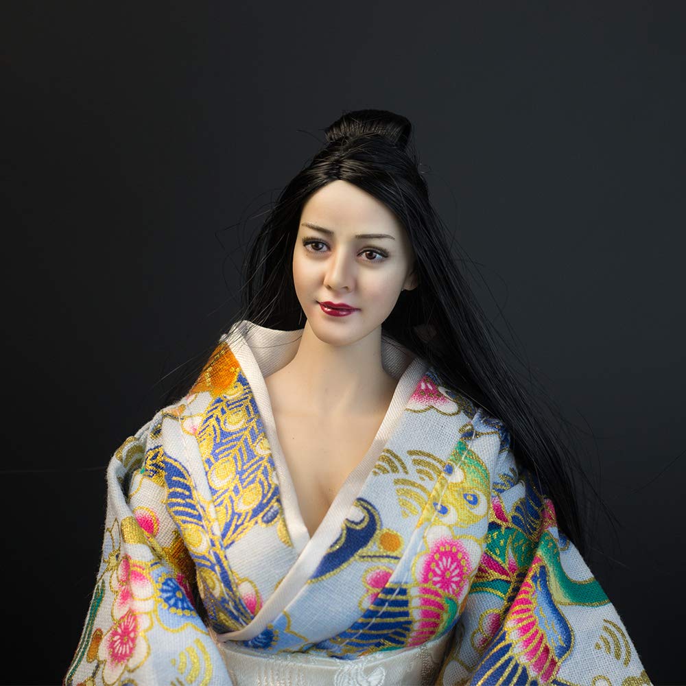 [TOYBARJAPAN] 1/6 Scale Action Figure White Skin Pearl A Asian Japanese Warring States Period Beauty Head (Body and Clothes Not Included)