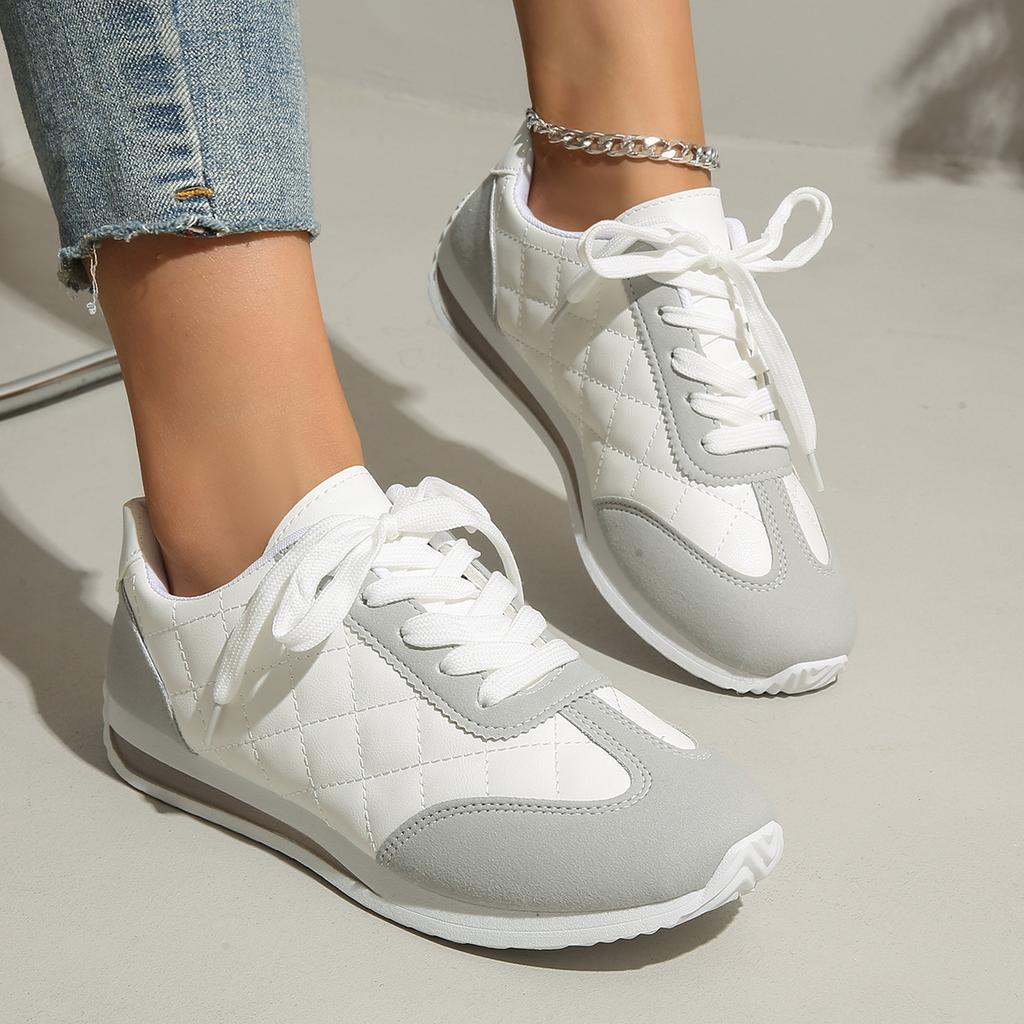 Модная женская спортивная повседневная обувь свободного кроя - Дышащая мягкая эластичная амортизация на шнуровке Удобная дышащая обувь для ходьбы