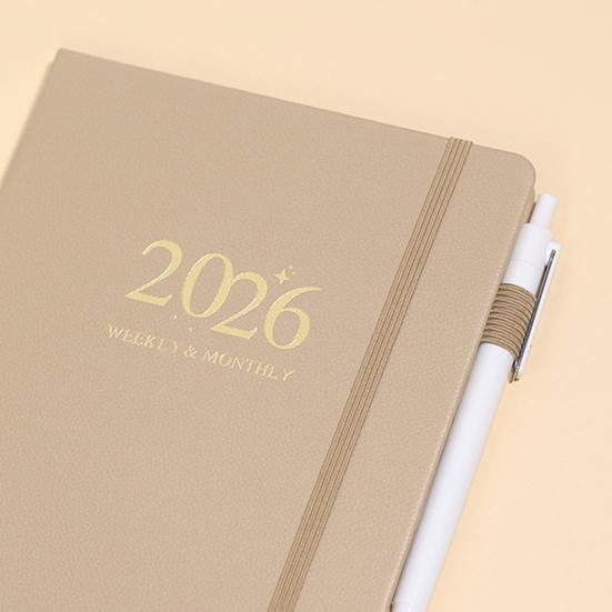 Планировщик 2026 года Блокнот А5 144 листа Твердый переплет Ежедневник Календарь Многофункциональный Расписание для баланса работы и личной жизни для путешествий, колледжа, дома