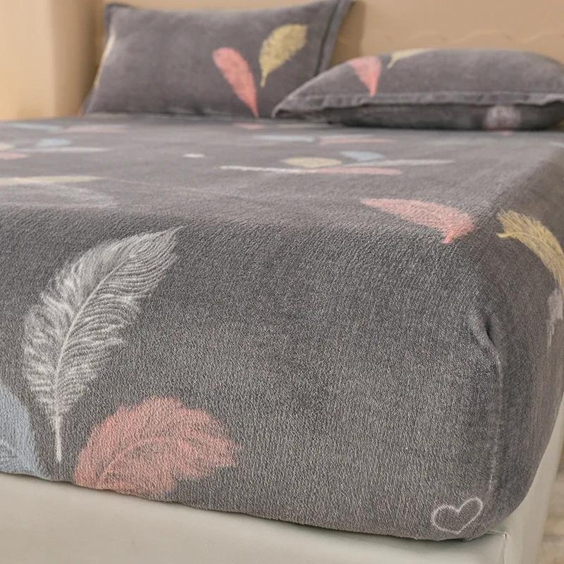 Зимняя теплая простыня со звездами, фланелевая флисовая простыня для двуспальной кровати размера Queen/King, универсальный наматрасник180