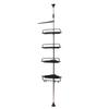 4 Tier Bathroom Corner Shelf Bath Shower Caddy Pole  Rack Tower Organizer