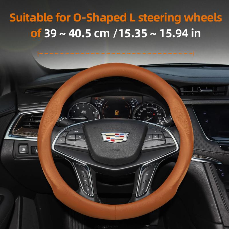 Suitable for Cadillac Ultra-Thin Breathable Leather Steering Wheel Cover Suitable for Cts 2013 Ct4 Carbon Interior Ct5 Xt5 Xt4 Xt6 Escalade Srx X