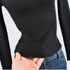 Autumn and Winter Pullover Top Slim Fit Short Solid Long Sleeve Basic Knit Sweater Bottoming Shirt Women Clothes All-Matching