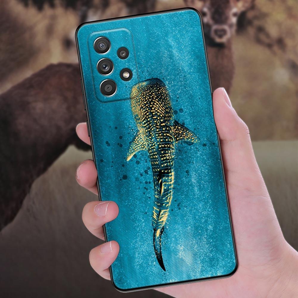 Чехол для телефона Samsung Galaxy A57 A56 A37 A55 A36 A26 A54 A52 A35 A34 A25 A17 A16 A15 A07 Мягкая накладка Океан Кит Акула Плавает