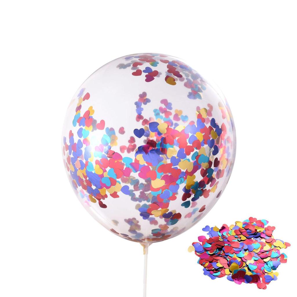Transparent Sequined Latex Balloons for Parties and Weddings, 2.8g