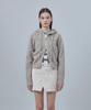 REST&RECREATION Hairy Knit Hood Zip-Up - Brown
