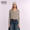 Teenie Weenie Women's Ballet Style Tie-Front Knit Cardigan