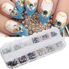 12 Grids Nail Art Rhinestones DIY Nail Decoration Makeup Glitter Beads Manicure Tool4#