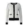 Golf Series Striped Fashion Versatile Cardigan Sweater Women Sweater Jade-White A11W515410F-WT