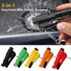 Window Breaker Hammer Whistle Cutter 3-in-1 Keychain Car Safety Hammer With Survival Whistle Portable Seat Belt Cutter Keychain