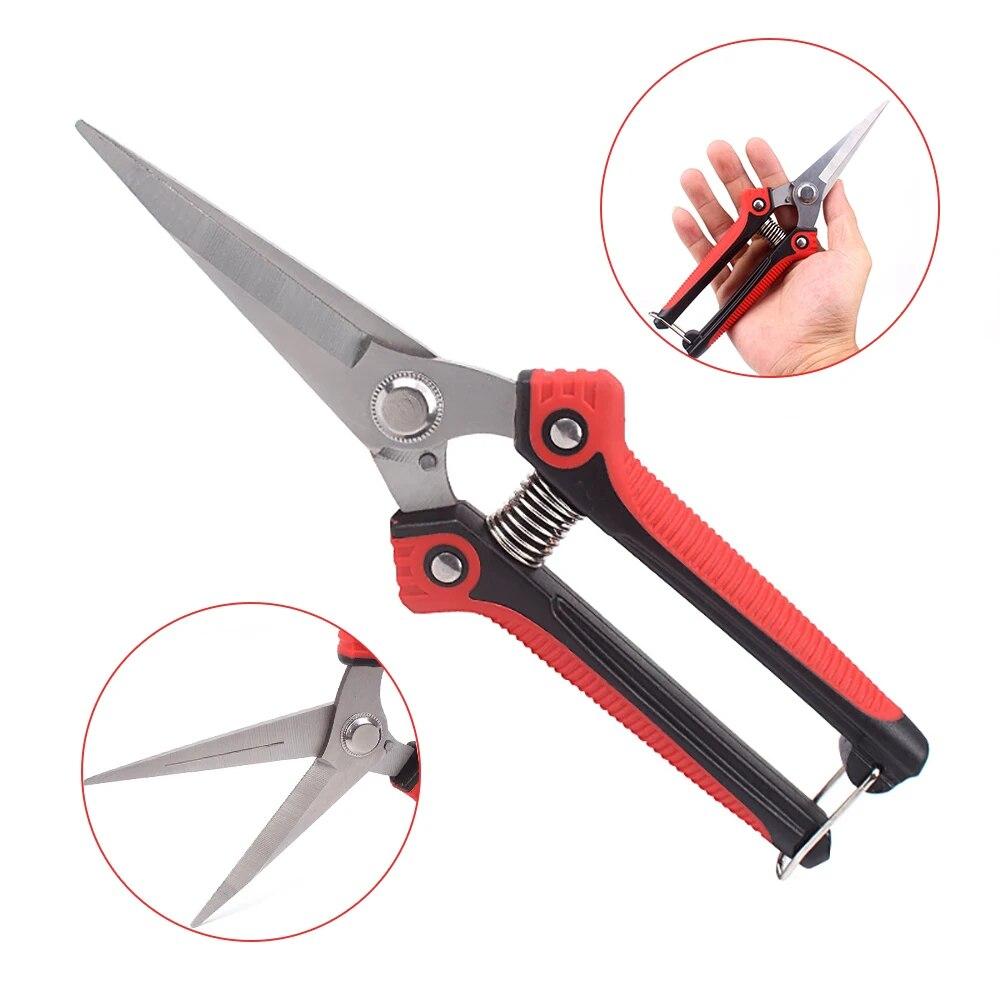 Ножницы для обрезки веток, ножницы из нержавеющей стали с нескользящей ручкой, острые садовые инструменты для обрезки фруктовых деревьев, садовые инструменты
