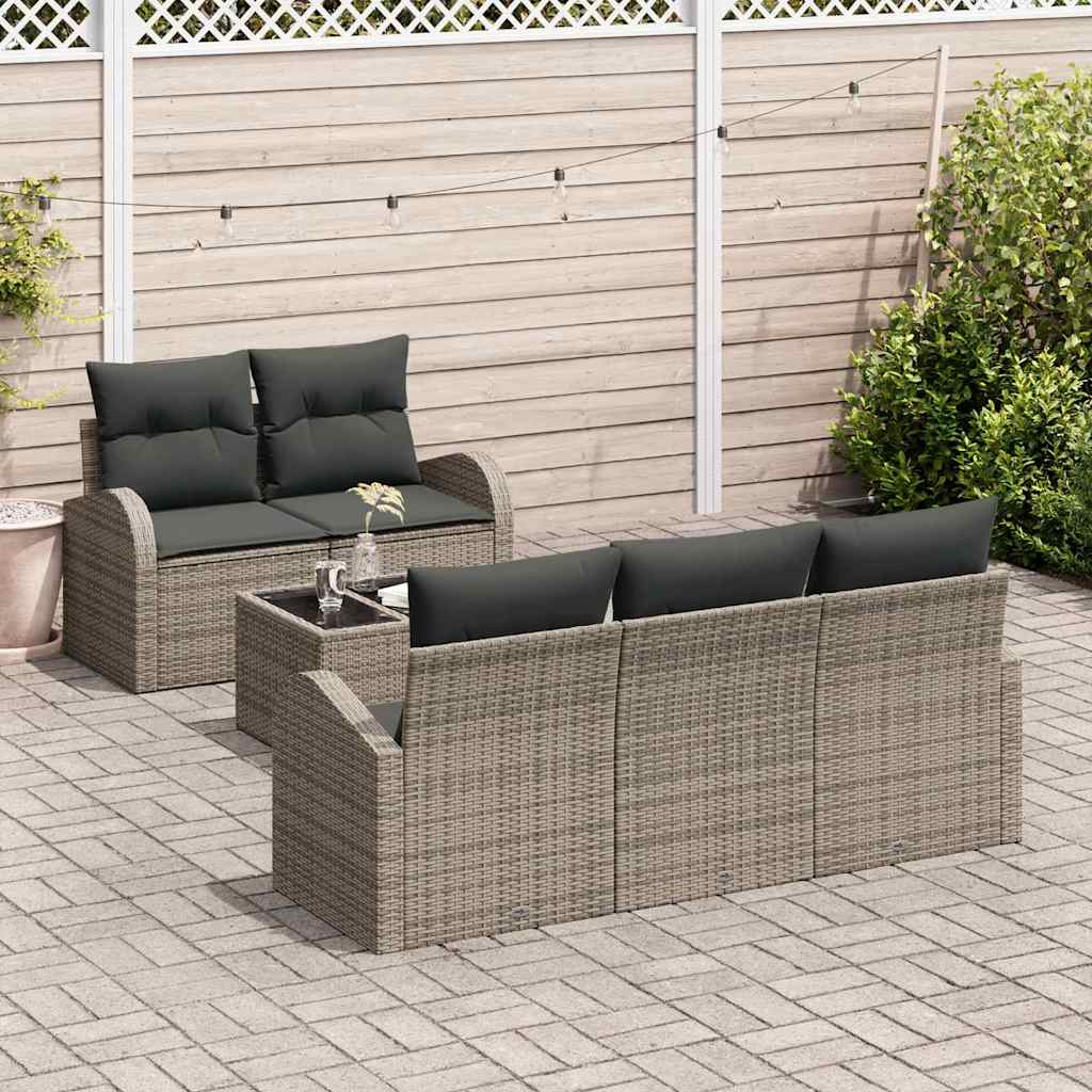Garden Sofa Set Gray 55 x 55 x 37 cm Poly Rattan
