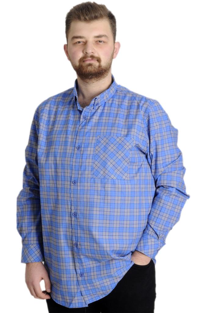 Мужская рубашка больших размеров размера плюс Xl Мужская рубашка больших размеров в клетку с длинным рукавом зеленая