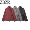 And Winter New Arrivals Women's Clothing Zr European and American Style Fashionable and Simple Three-Color Kimono-Style Long-Sleeved Jacket 0518047