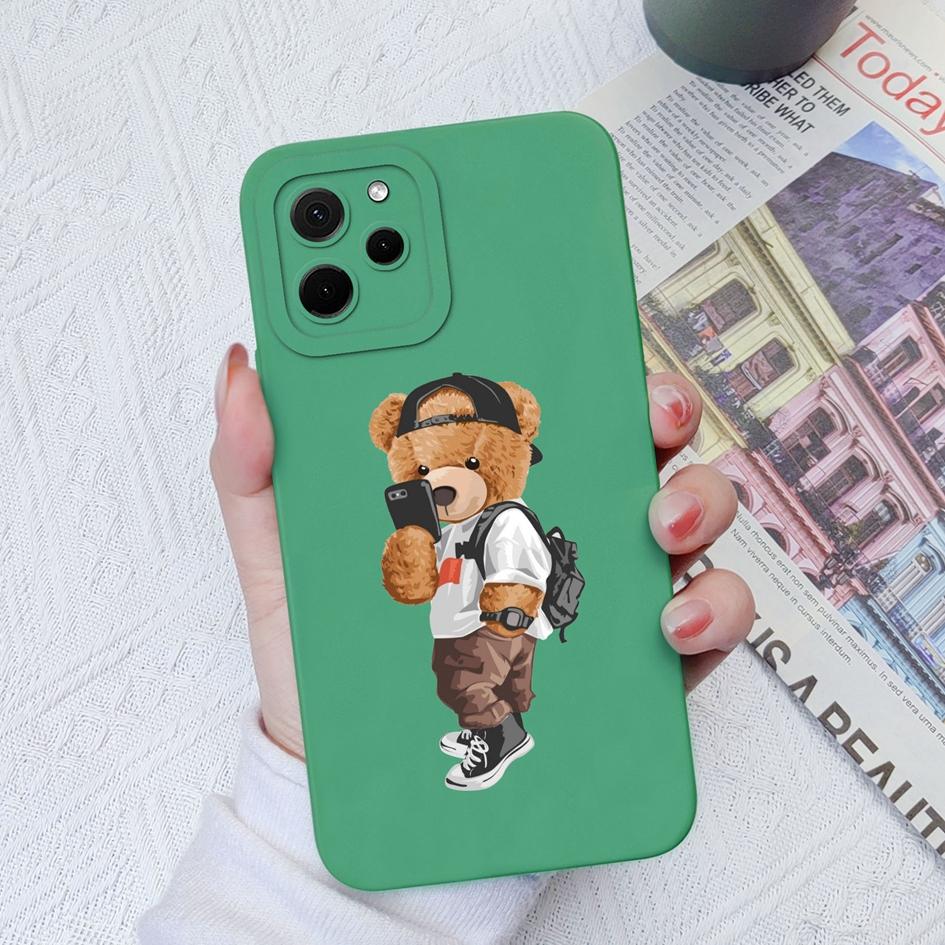 Для Honor 9X Pro Magic5 Pro X8A X7A 30 50 70 Lite чехол с милым медведем модный противоударный матовый мягкий жидкий силиконовый защитный чехол для чести бампер