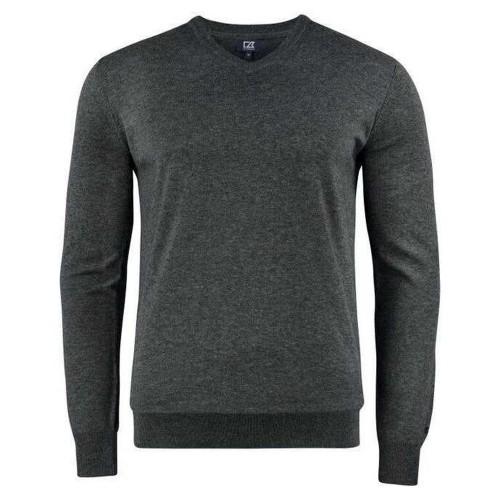 Cutter & Buck Mens Oakville Knitted V Neck Sweatshirt