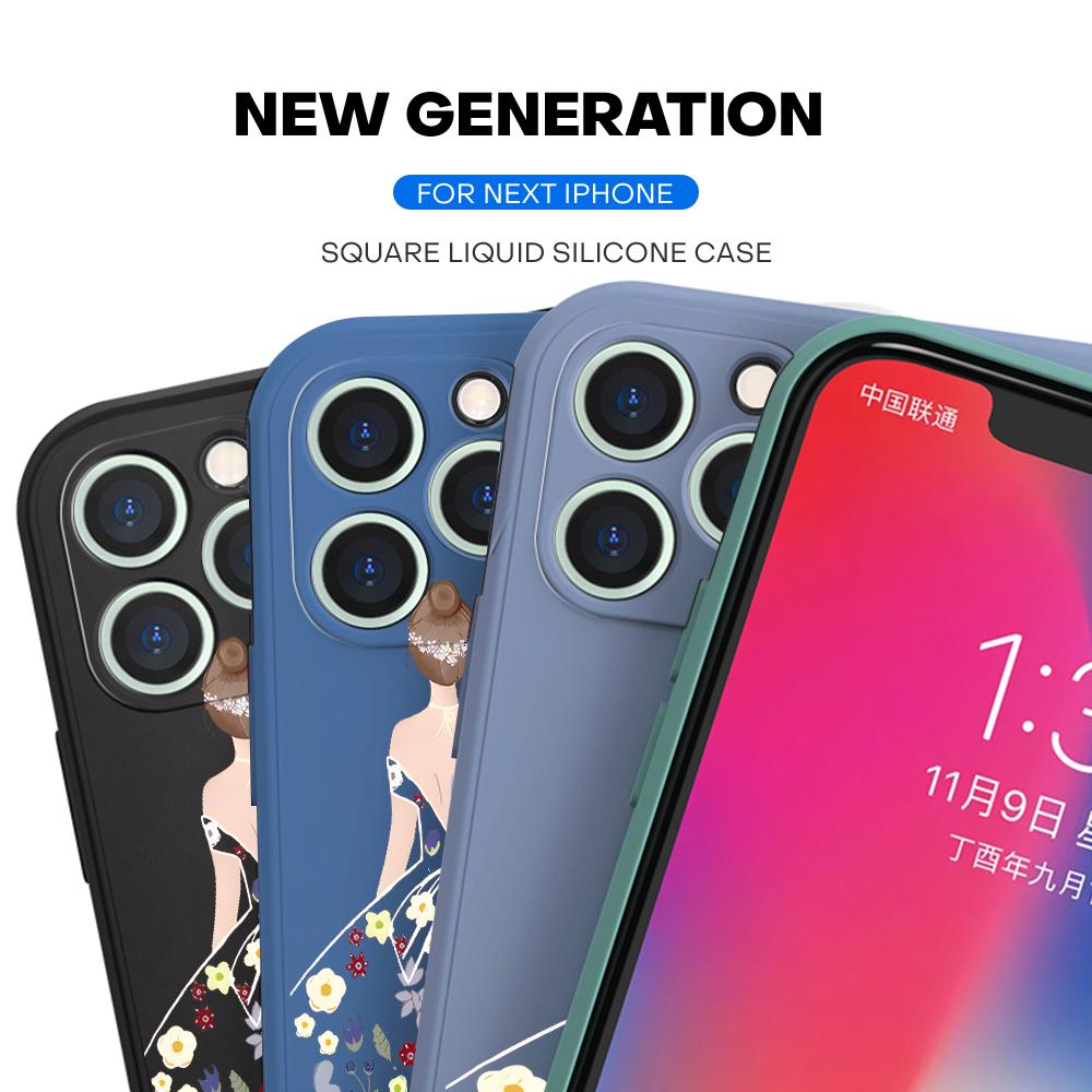 Чехол для телефона с мультяшным красочным узором, квадратный, жидкий силикон, TPU, полное покрытие камеры, противоударный защитный чехол для Samsung Infinix Tecno