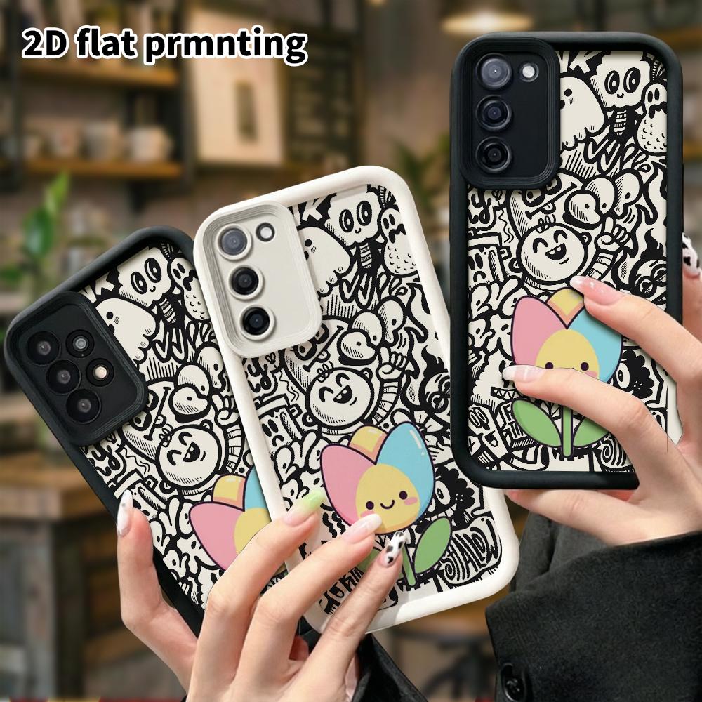 Phone Case: 2D Flat Samsung Galaxy A34 A35 M05 M06 S20 S22 S21 FE Plus 5G Protective Case, Rainbow Tulip, Christmas and Halloween Gift