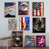 Eagle American Flag Self-adhesive Art Poster Retro Kraft Paper Sticker DIY Room Bar Cafe Stickers Wall Painting