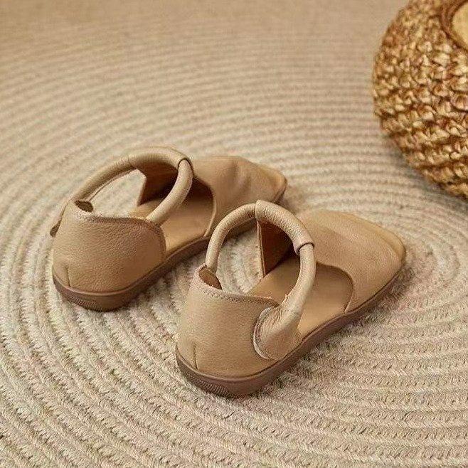 Soft-soled Casual and Comfortable Sandals Women's 2025 Summer New Chinese Retro Fish Mouth Flat-bottomed Versatile Roman Sandals