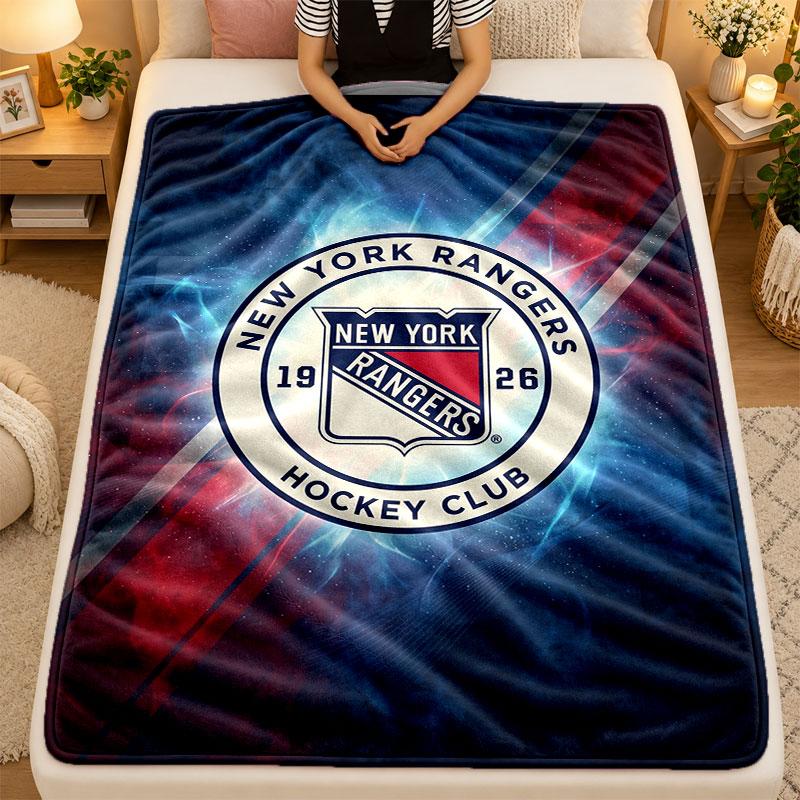 Flannel BlanketNew York Rangers Warm Soft Throw Blanket for Indoor Sofa Bed Living Room Use