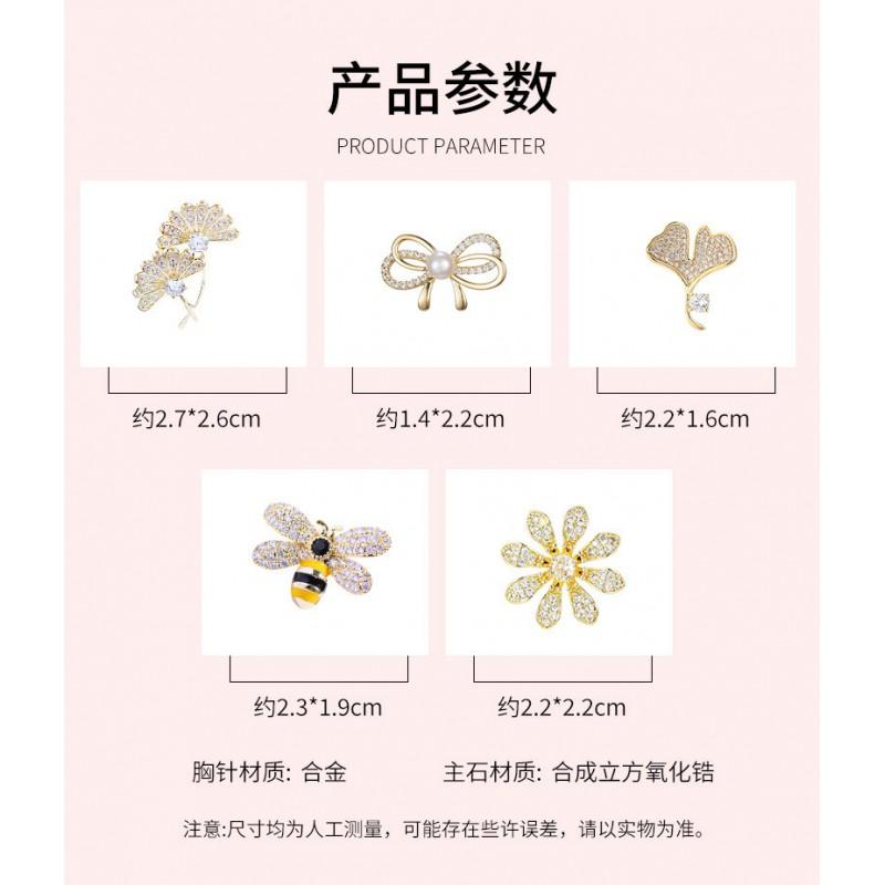 Elegant Womens Alloy Brooch Set With Leaf Design Gold-Tone Floral Pin Blouse Dress Accessory Gift Girlfriend