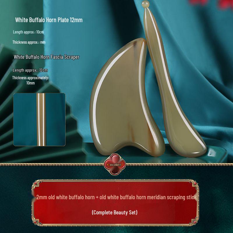 Белый рог буйвола Гуа Ша инструмент для массажа лица для лечения морщин