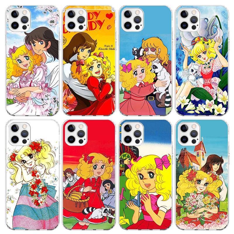 Candy 90s Anime Phone Case For iPhone 17 Air 11 13 Mini 14 15 Plus 16 12 Pro Max 16E SE 7 8 Pattern Soft TPU Back Cover 17 Air
