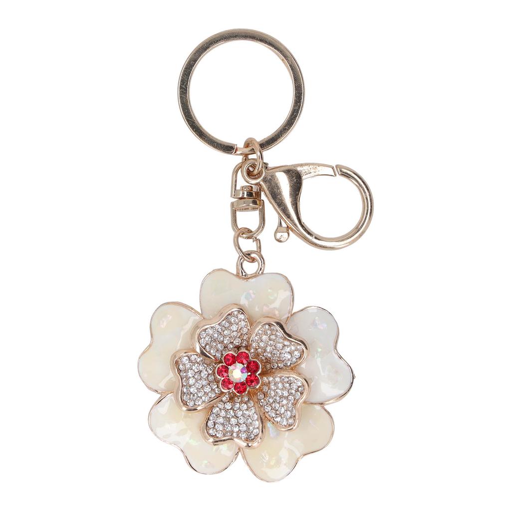 Peony Flower Keychain Vivid Details Smoother Surfaces Metal Car Keychain for Bag Pendant