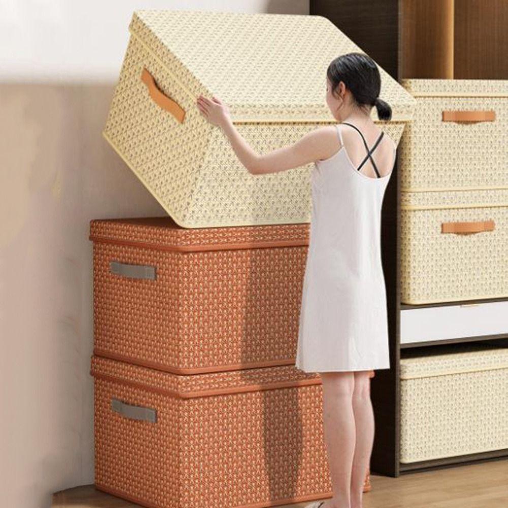Foldable Clothes Quilt Storage Box Space Saving Washable Toy Storage Box Dustproof Large Capacity Laundry Basket for Home