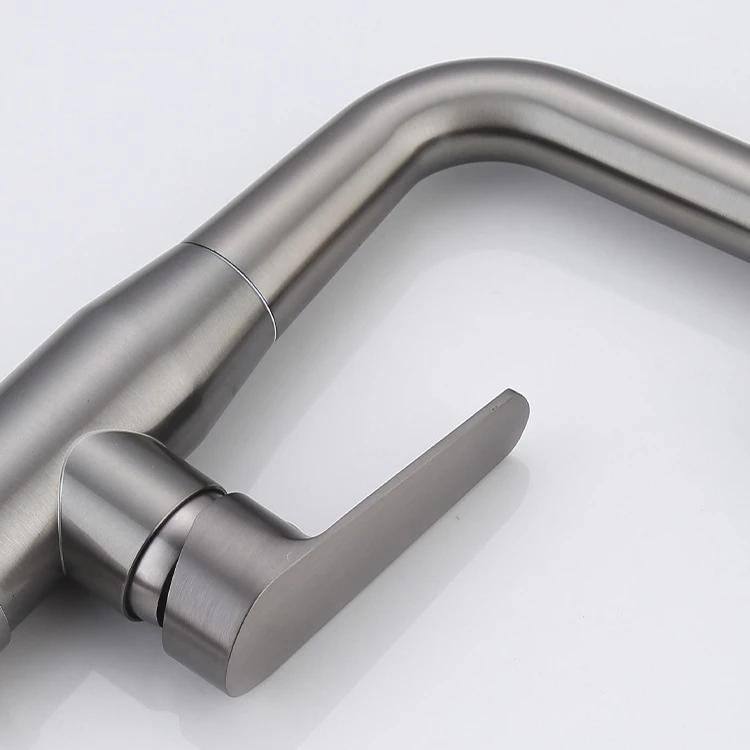 4 Modes Waterfall Bathroom Faucets Stainless Steel Washbasin Faucet Hot and Cold Pull-out Mixer Tap Hand-washing Basin Faucet