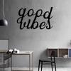 Classic Good Vibes Metal Wall Art: Elegant Decorative Accent for New Home—Stylish Living Room Sign and Home Décor Decoration