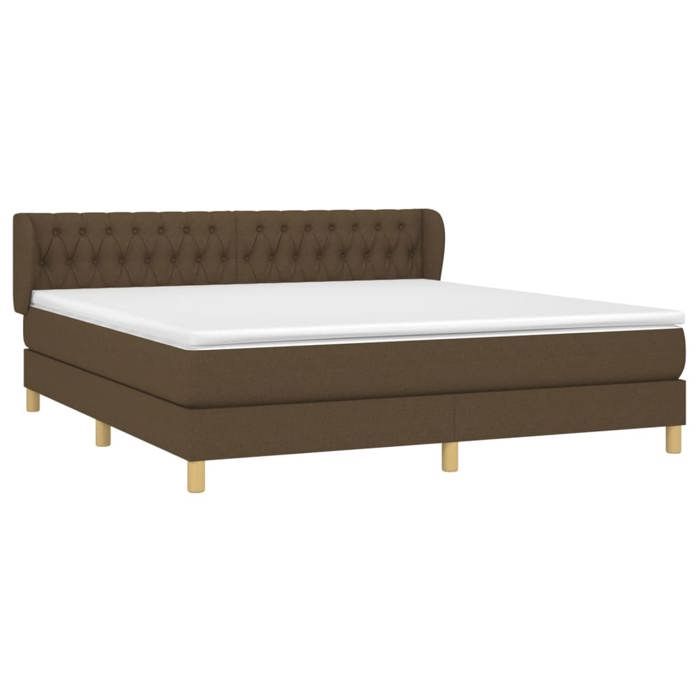 Maison Exclusive - Sommier à lattes de lit avec matelas Marron foncé 180x200 cm