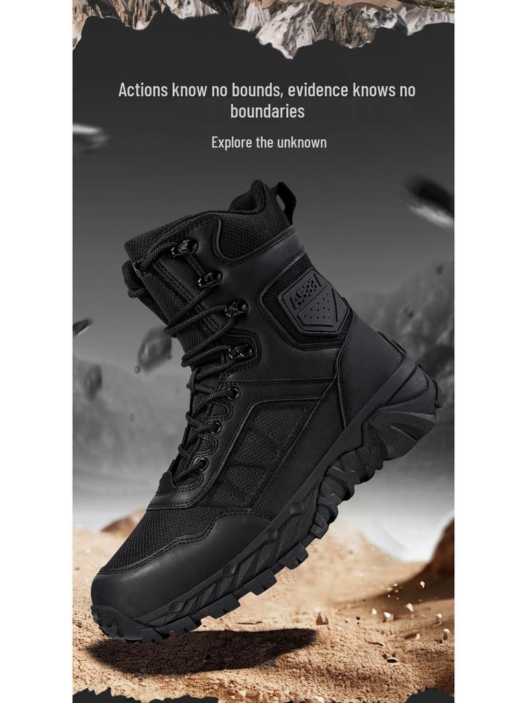 Мужские высокие тактические ботинки для улицы - Прочные, грязеотталкивающие, идеально подходят для пешего туризма и альпинизма