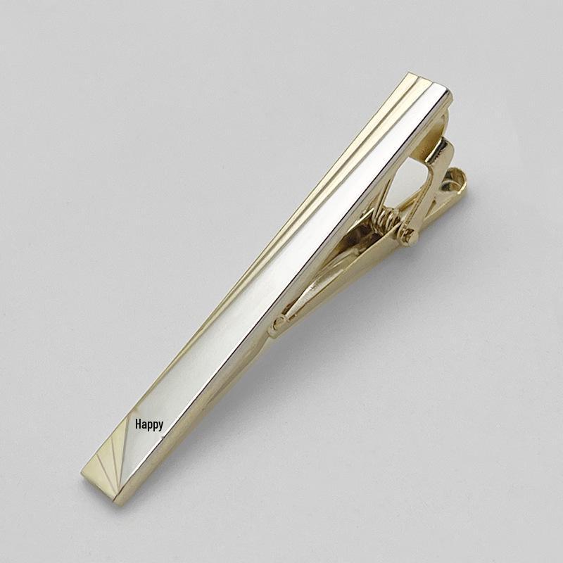 Men's Silver Formal Tie Clip with Laser Engraved Logo - Professional Business Accessory