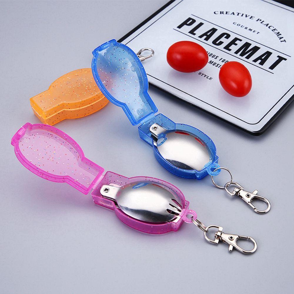 Accessories Utensil Stainless Foldable Forks Travel Camping Tool Pocket Spoon Fork Folding Cookware