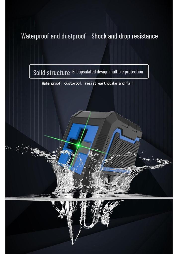 Compact Green Laser Level: Portable Mini Automatic 2-Line Projector with Strong Light
