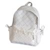 Schoolbag small fresh Japanese plaid student schoolbag niche polka dot lace design backpack light soft sister computer backpack