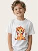 Cute little lion boy T-shirt summer short-sleeved versatile casual top