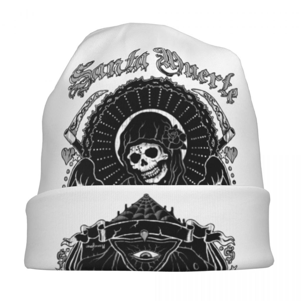 Святая Смерть Санта Муэрте Череп Skullies Шапочки Шляпа Ужасы Хэллоуин Летняя Унисекс Уличная Кепка Теплый Многофункциональный Капот Вязаная Шапка